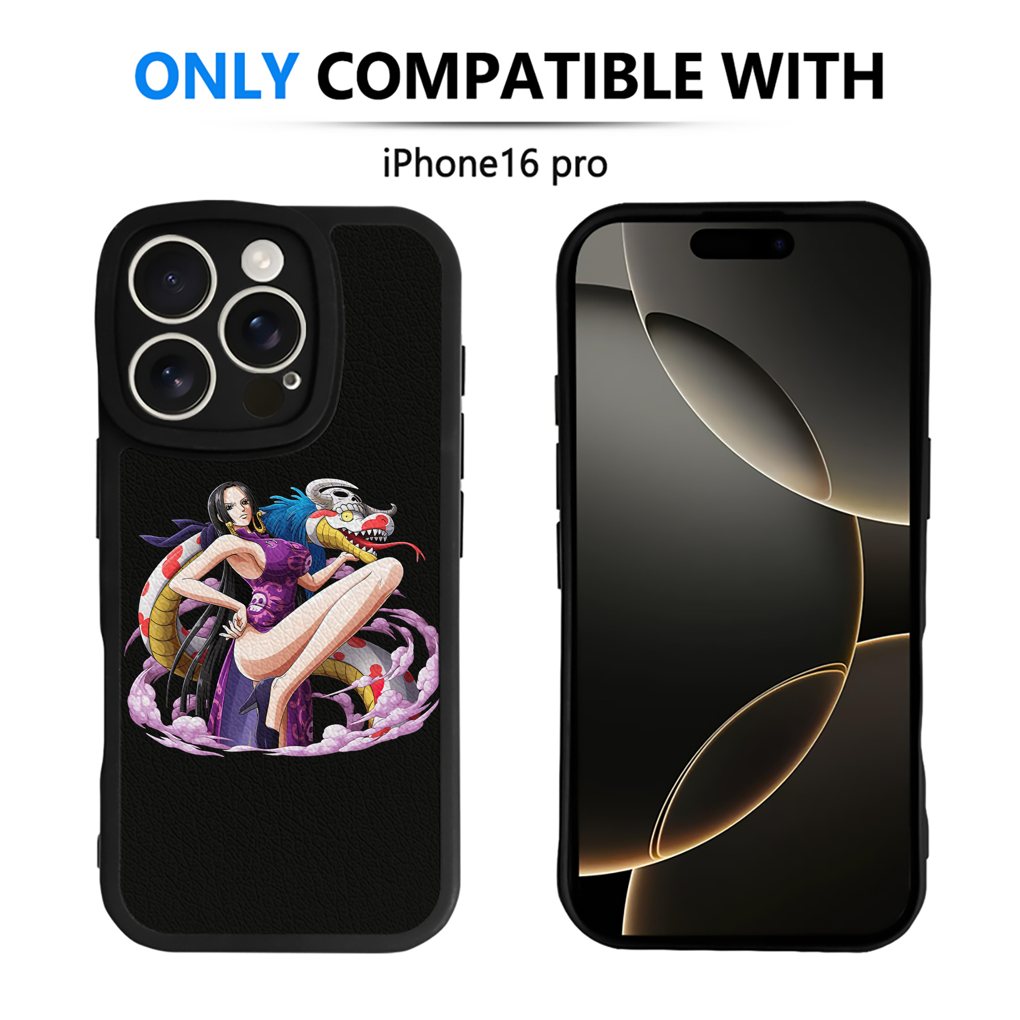 （画像用） ワンピース ボア・ハンコック ONE PIECE Boa·Hancock 【iPhone 16シリーズ対応】シリコンスマホケース（レザー調） 材質：シリコン